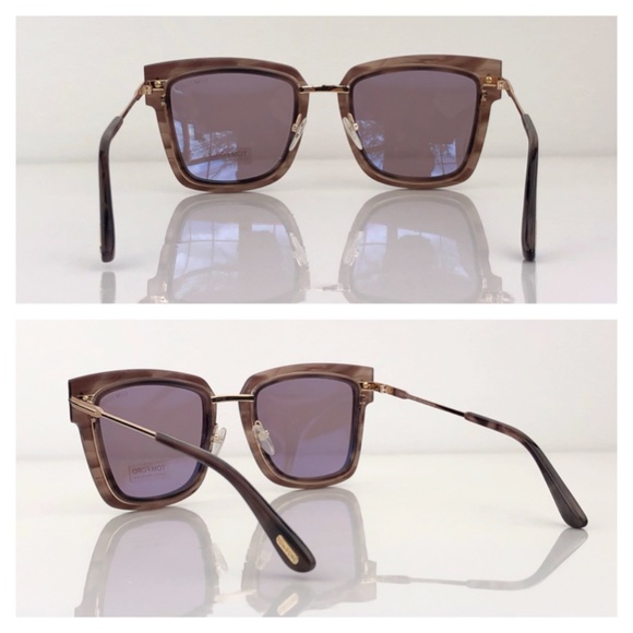 New Tom Ford Lara-02 Havana Square Sunglasses - Picture 7 of 16
